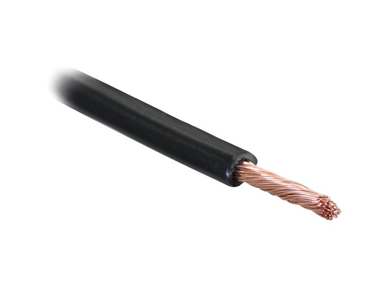 Electrical Cable - 1 Core, 2mm² Cable, Black (Length: 10M), (Agripak)