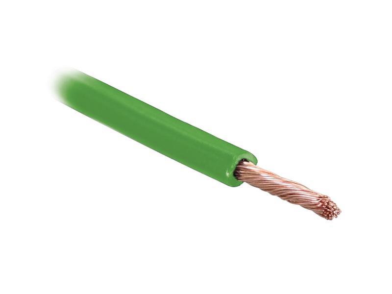 Electrical Cable - 1 Core, 2mm² Cable, Green (Length: 10M), (Agripak)