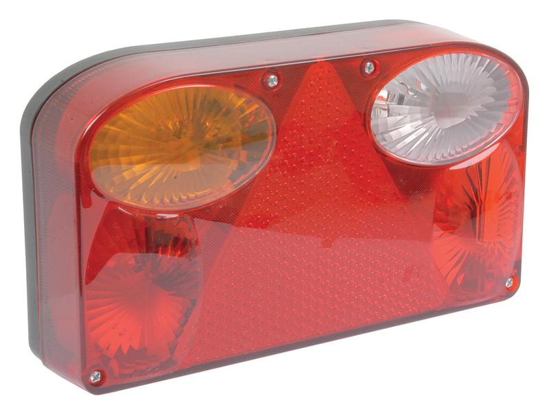 Rear Combination Light, (Halogen), Function: 6, Brake / Tail / Indicator / Reverse / Number Plate / Reflector, LH, 12V Image 1