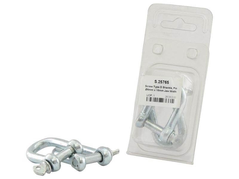 Agripak 2 pcs. Screw Type D Shackle Pin Ø8x16mm Image 1