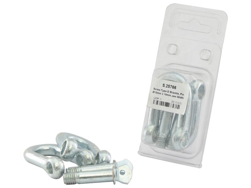 Agripak 2 pcs. Screw Type D Shackle Pin Ø10x18mm Image 1
