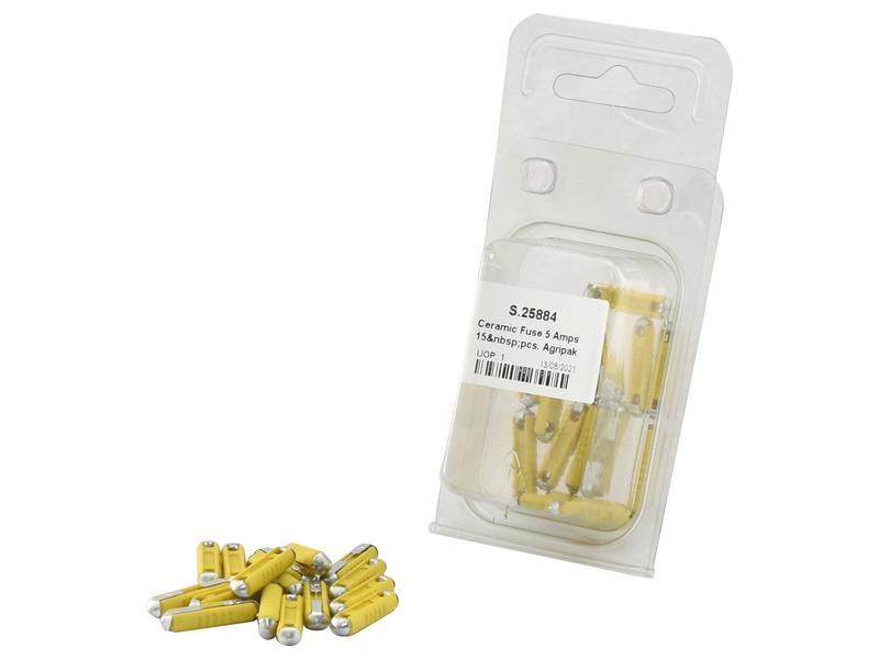 Agripak 15 pcs. Continental Fuses 5.0 Amps Image 1
