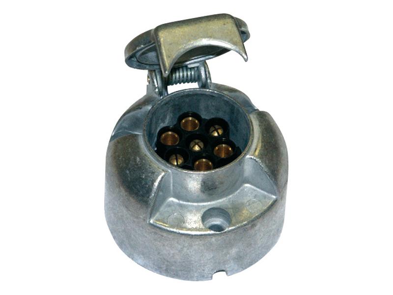 7 Pin Trailer Socket (Metal), Female 12/24V Image 1