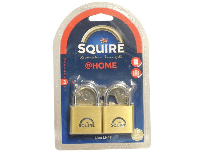 Squire Solid Brass Lion Range Padlock - Brass, Body width: 39.5mm (Security rating: 3)