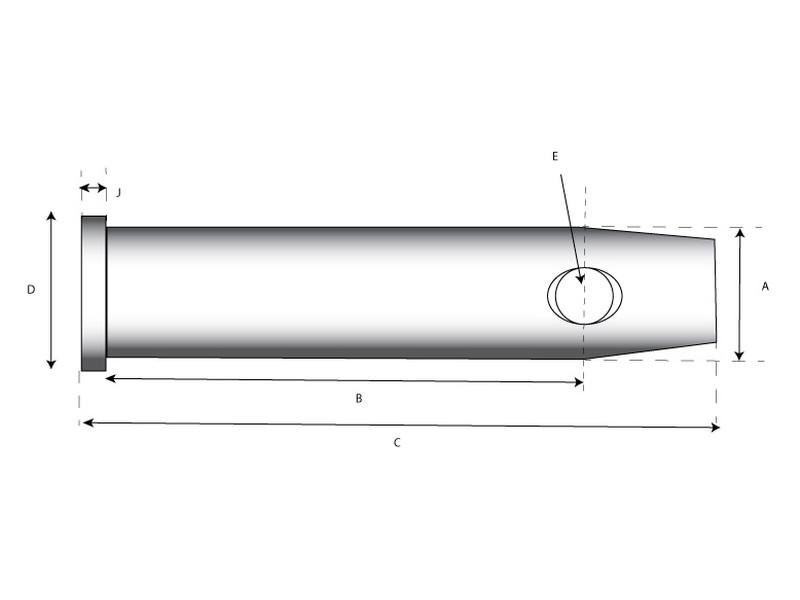 Lower link pin 22x128mm Cat. 1