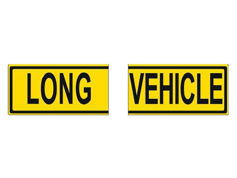 Long Vehicle Sign, 600 x 300mm
