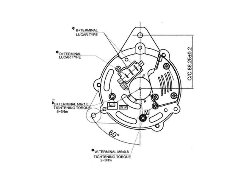 Alternator (Sparex) - 12V, 65 Amps