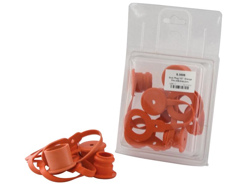 Sparex Dust Cover Set Orange PVC Fits 1/2\'\' Male & Female Coupling (Agripak 4 pcs.)