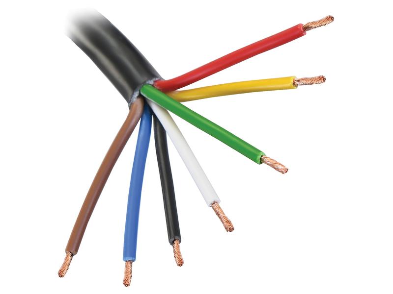 Electrical Cable - 7 Core, 0.5mm² Cable, Black (Length: 1M)