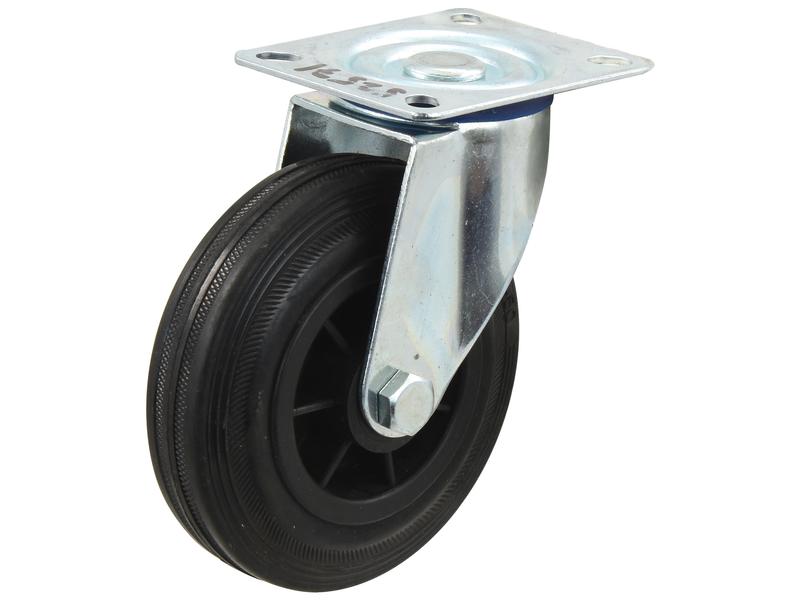 Turning Rubber Castor Wheel - Capacity: 205kgs, Wheel Ø: 200mm Image 1