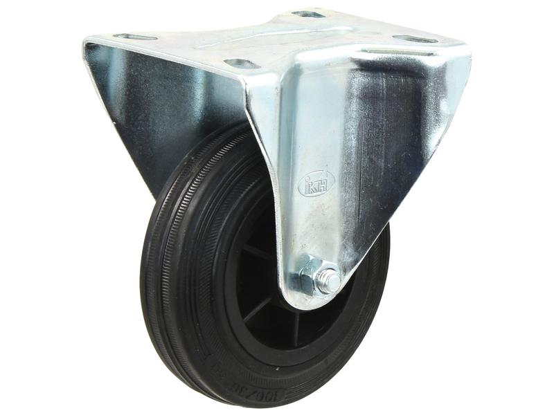 Fixed Rubber Castor Wheel - Capacity: 50kgs, Wheel Ø: 80mm