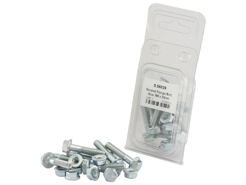 Agripak 20 pcs. Serated Flange Bolt M6x30mm Image 1