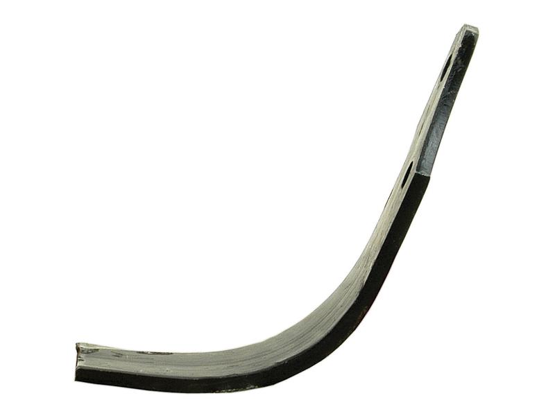 Rotavator Blade Curved RH 90x10mm Height: 257mm. Hole centres: 68mm. Hole Ø: 16.5mm. Replacement for Maschio