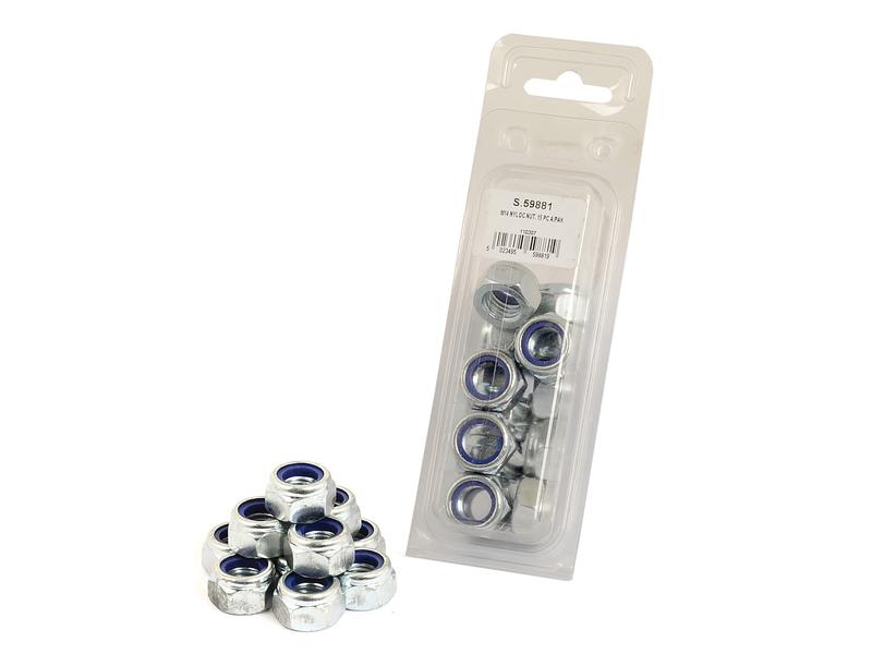 Metric Self Locking Nut, M14x2.00mm (DIN 985) Grade 8. Image 1