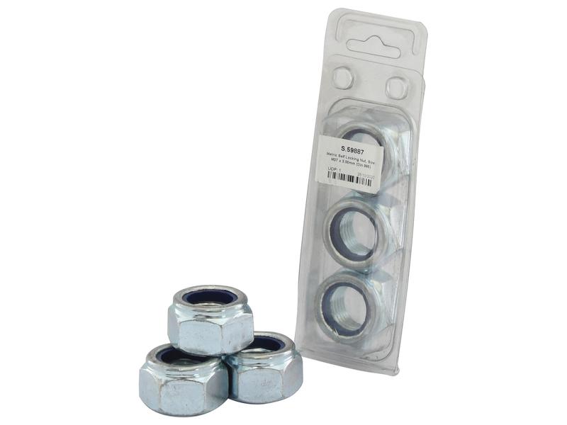 Metric Self Locking Nut, M27x3.00mm (DIN 985) Grade 8. Image 1