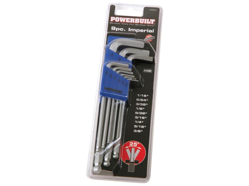 Hex Key SET - Ball End - IMPERIAL - 9 piece