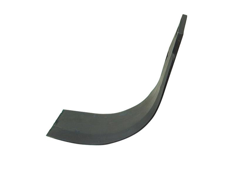 Rotavator Blade Curved LH 80x7mm Height: 205mm. Hole centres: 57mm. Hole Ø: 13.5mm. Replacement for Breviglieri, Howard