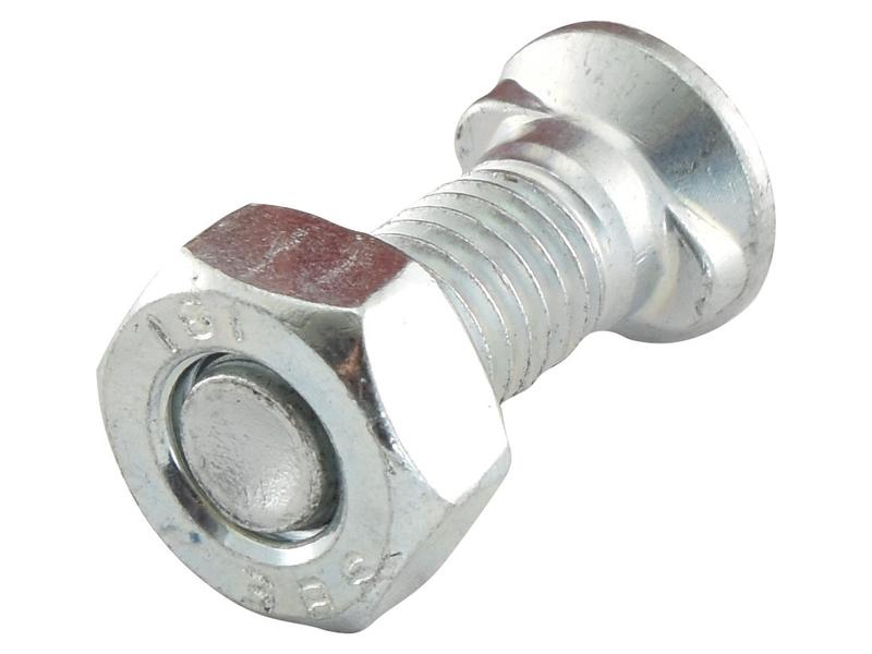 Countersunk Head Bolt 2 Nibs With Nut (TF2E) - M14 x 35mm, Tensile strength 10.9 (25 pcs. Box)
