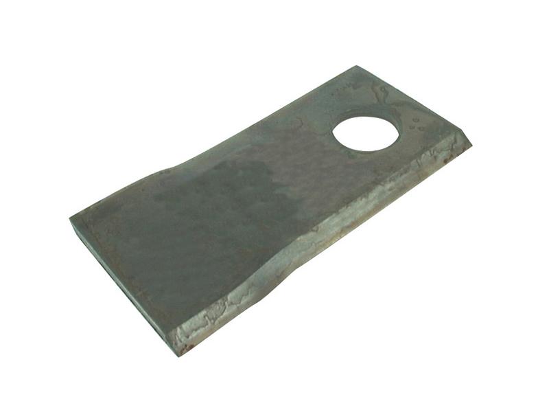 Mower Blade - Twisted blade, top edge sharp & parallel -  106 x 49x4mm - Hole Ø19mm  - LH -  Replacement for Fella