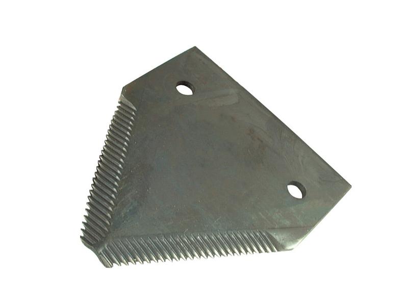 Knife section - over serrated -  83x76x2.75mm -  Hole Ø6.5mm -  Hole centres  50mm - Replacement forJohn Deere