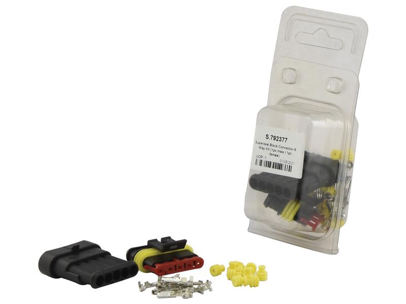 Superseal Block Connector-5 Way Kit (1pc male / 1pc female) Agripak