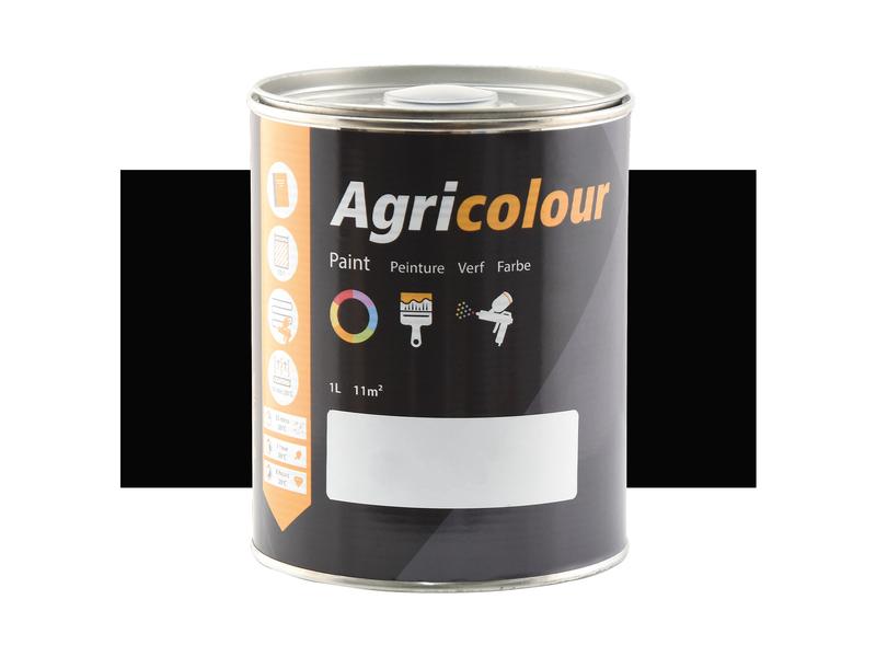Agricolour - Matt Black Matt Paint 1L Tin Image 1