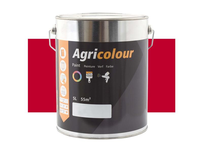 Agricolour - Red Gloss Paint 5L Tin Image 1