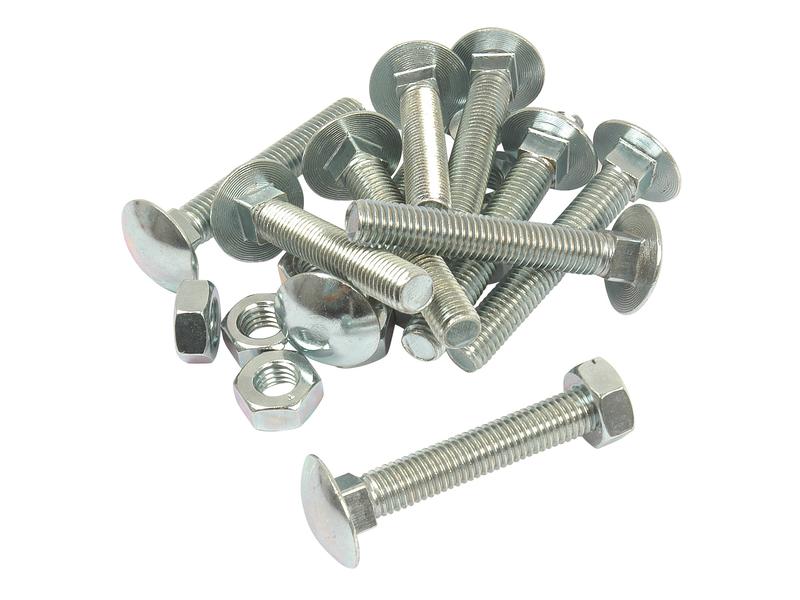 Metric Carriage Bolt and Nut, M10x65mm (DIN 601/934)