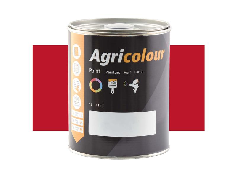 Agricolour - Deep Red Gloss Paint 1L Tin Image 1