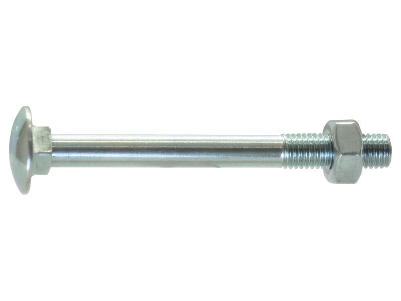 Metric Carriage Bolt and Nut, M12x75mm (DIN 601/934)
