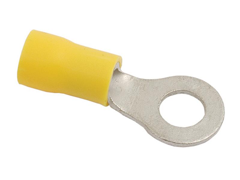Pre Insulated Ring Terminal, Standard Grip, 6.4mm, Yellow (4.0 - 6.0mm) Image 1