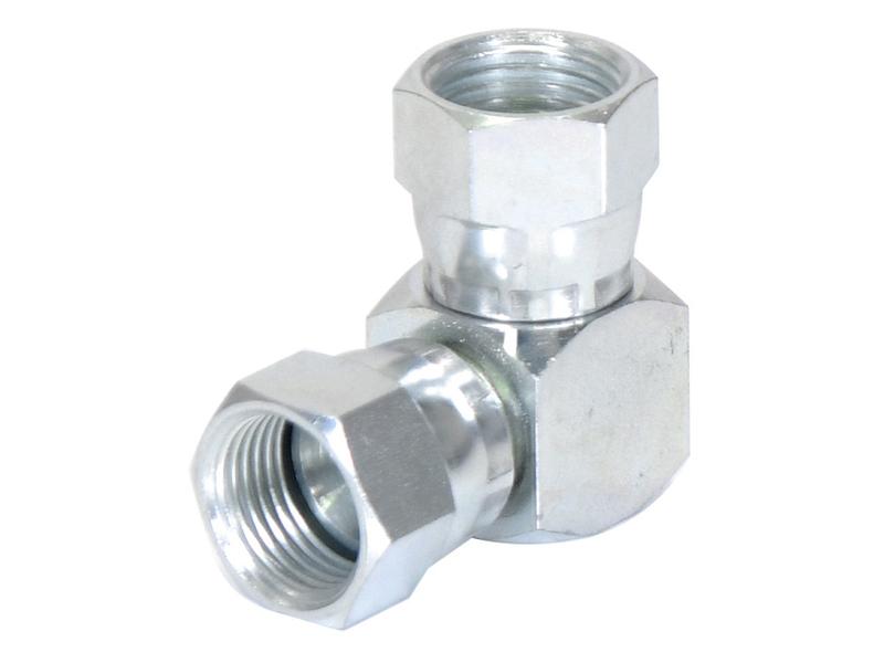 Hydraulic Adaptor 3/4\'\' JIC Swivel Female x 3/4\'\' JIC Swivel Female 90° Compact Elbow Image 1