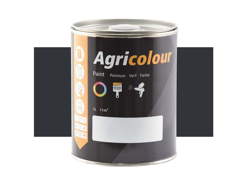 Agricolour - Dark Grey Gloss Paint 1L Tin Image 1