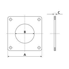 Weld on Square Flange 6\'\' (150mm) (Non Galvanised) 2