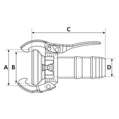 Coupling with hose end - Female 4\'\' (108mm) x4\'\' (102mm) (Galvanised) 3