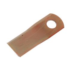 Mower Blade - Twisted blade, top edge sharp & parallel - 129x48x4mm - Hole Ø21mm - RH - Replacement for Marangon, Agram 1