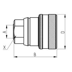 Agripak 1 pc. Sparex Trailer Brake Coupling Female 1/2\'\' 3