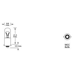 Light Bulb (Filament) T4W, 24V, 4W, BA9s (Box 1 pc.) 4
