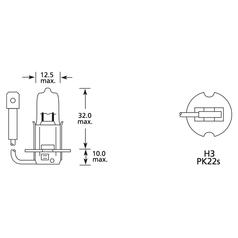 Light Bulb (Halogen) H3, 24V, 70W, PK22s (Box 1 pc.) 4