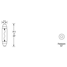Light Bulb (Filament) 12V, 3W, SV7-8 (Box 1 pc.) 4