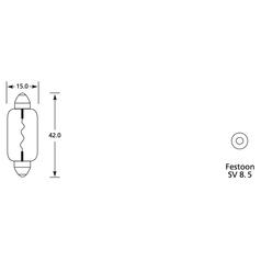Light Bulb (Filament) 12V, 15W, SV8.5 (Box 1 pc.) 4