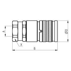 Faster Flat Faced Coupling Female 3/8\'\' Body x 1/2\'\' BSP Female Thread 2