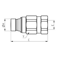 Faster Flat Faced Coupling Male 3/8\'\' Body x 3/8\'\' BSP Female Thread 2
