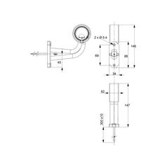 LED Outline Front/Rear Facing Marker Light, RH & LH, 12-24V 5