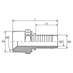 Dicsa NPT Hose Insert 5/8\'\' x 1/2\'\' Male Thread Straight 3