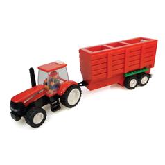 UNIVERSAL HOBBIES Case IH Tractor and Trailer Toy Brick Building Kit 1
