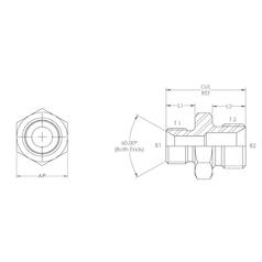 Hydraulic Adaptor 3/8\'\' BSP Male x 5/8\'\' BSP Male 3