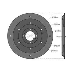 Sliding Saucer -  OD :582mm, - Replacement for Fella 2