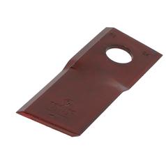 Mower Blade - Twisted blade, bottom edge sharp & parallel - 115x47x4mm - Hole Ø19mm - RH - Replacement for Claas, Samasz, Saphir 1