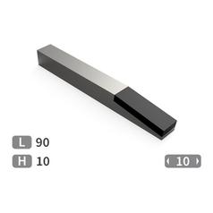 Weld-on square tip with carbide inserts. 1